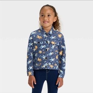 Kids Blue Animal Print Jacket